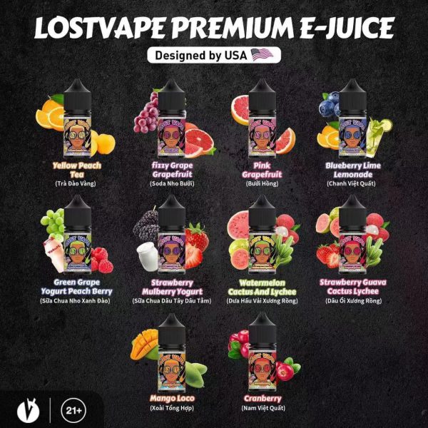 Tinh dầu Lost Vape Premium E- Juice 30/50mg - 10 vị Bùng nổ Hot nhất
