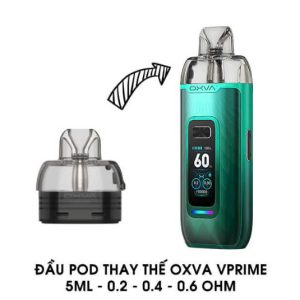 Đầu pod rỗng Oxva Vprime 5ml: 0.2, 0.4, 0.6,ohm chính hãng giá rẻ